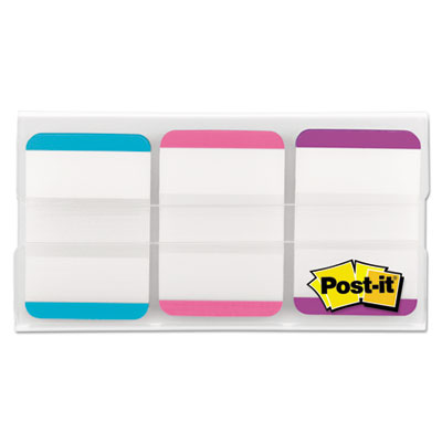 File Tabs, 1 x 1 1/2, Aqua/Pink/Violet, 66/Pack