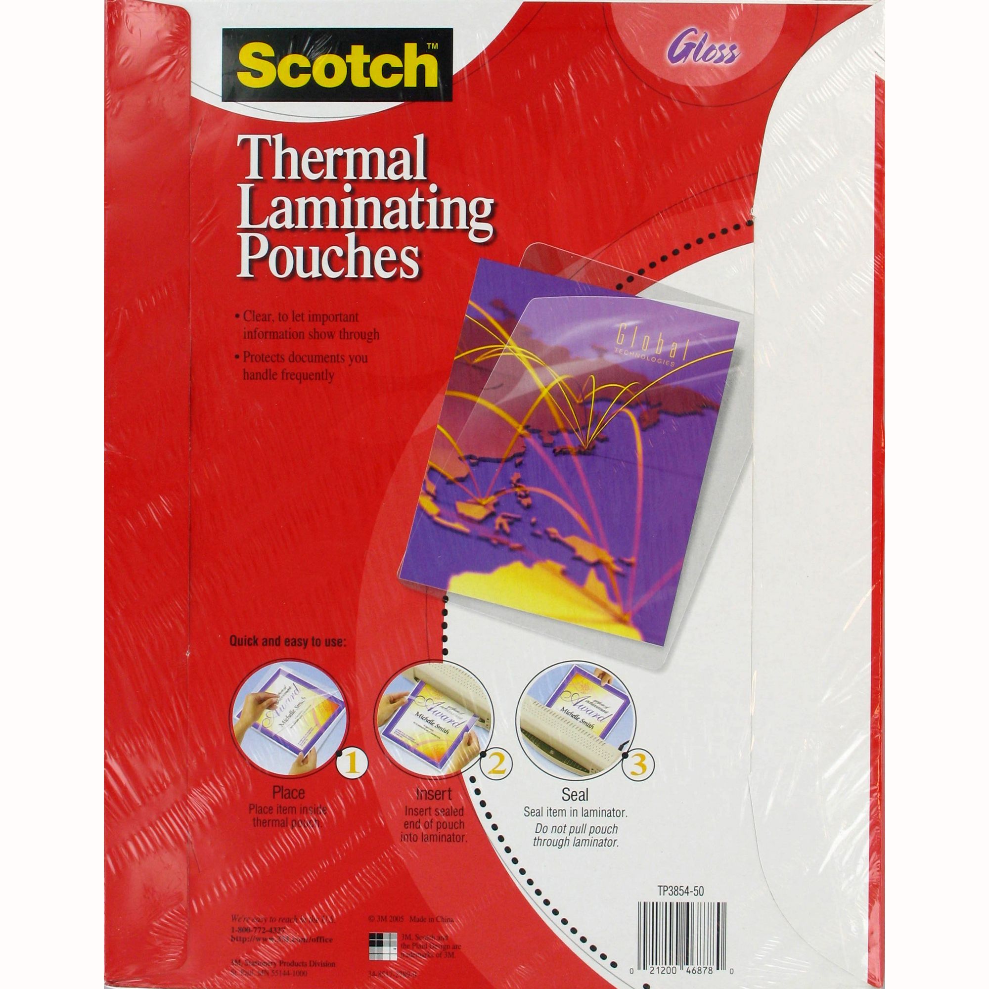Thermal Laminating Pouches, Letter Size, Pack of 50