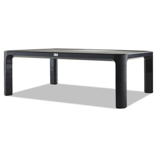 3M Adjustable Monitor Stand for Monitors and Laptops - 20 lb Load Capacity - 5.5" Height x 16" Width x 12" Depth - Desktop - Sil