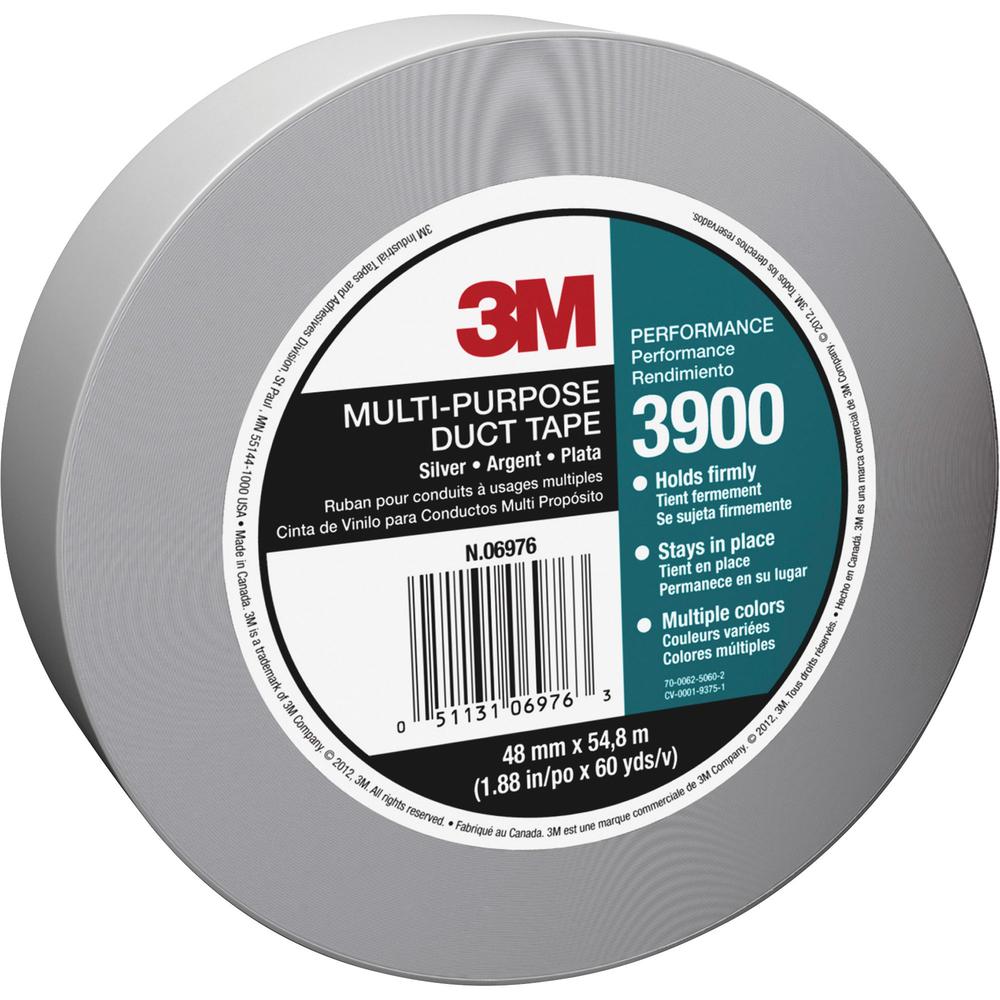 3M Multipurpose Utility-Grade Duct Tape - 60 yd Length x 1.88" Width - 7.6 mil Thickness - 3" Core - Polyethylene Coated Cloth B