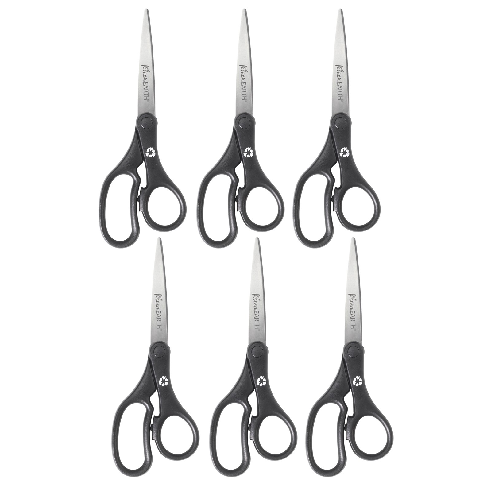 KleenEarth Basic 8" Scissors, Straight, Pack of 6