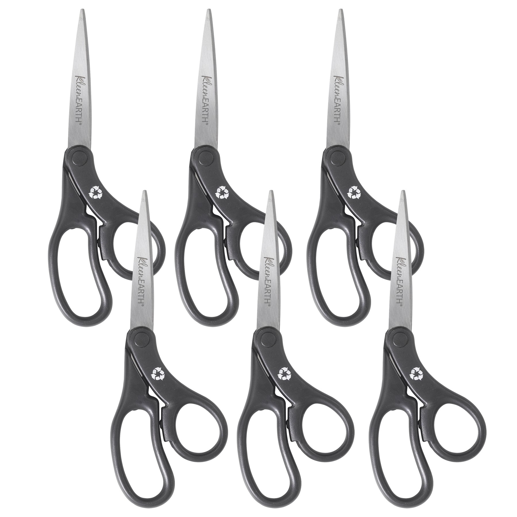 KleenEarth Basic 8" Scissors, Bent, Pack of 6