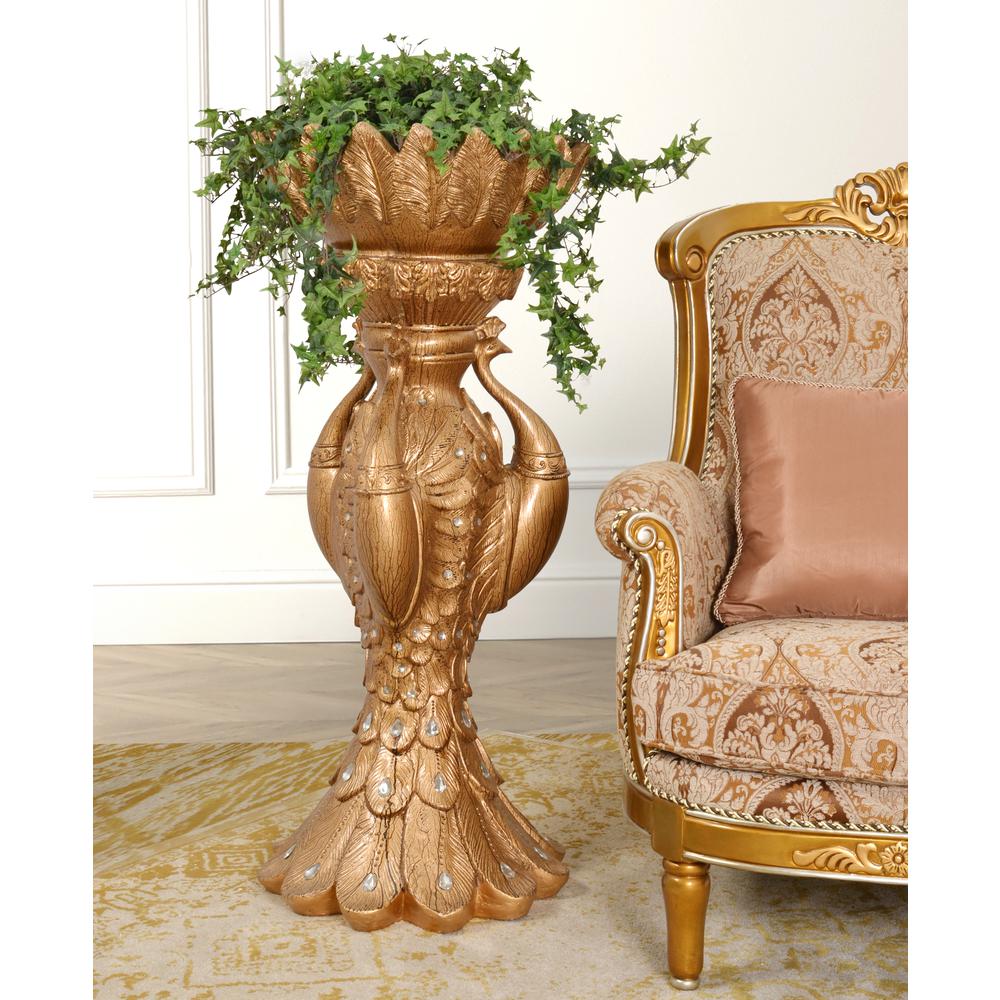 Copper Drizzle Large Peacock Vase
