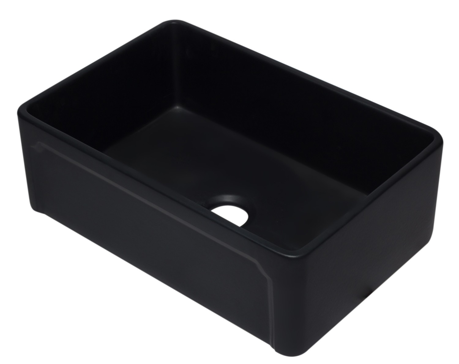 ALFI brand AB3020SB-BM 30 inch Black Reversible Single Fireclay Farmhouse Kitchen Sink