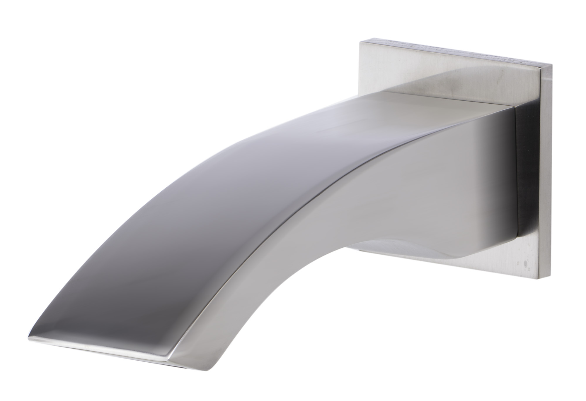 ALFI brand AB3301-BN Brushed Nickel Curved Wallmounted Tub Filler Bathroom Spout