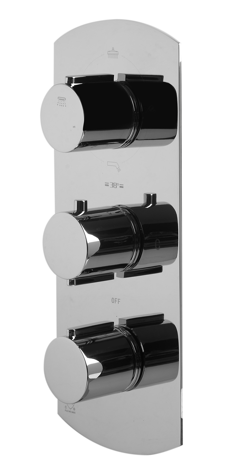 ALFI brand AB4101-PC Polished Chrome Concealed 4-Way Thermostatic Valve Shower Mixer /w Round Knobs