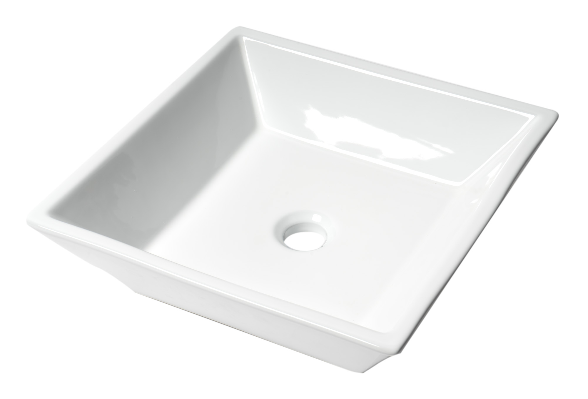 ALFI brand ABC912 White 17" Square Above Mount Ceramic Sink