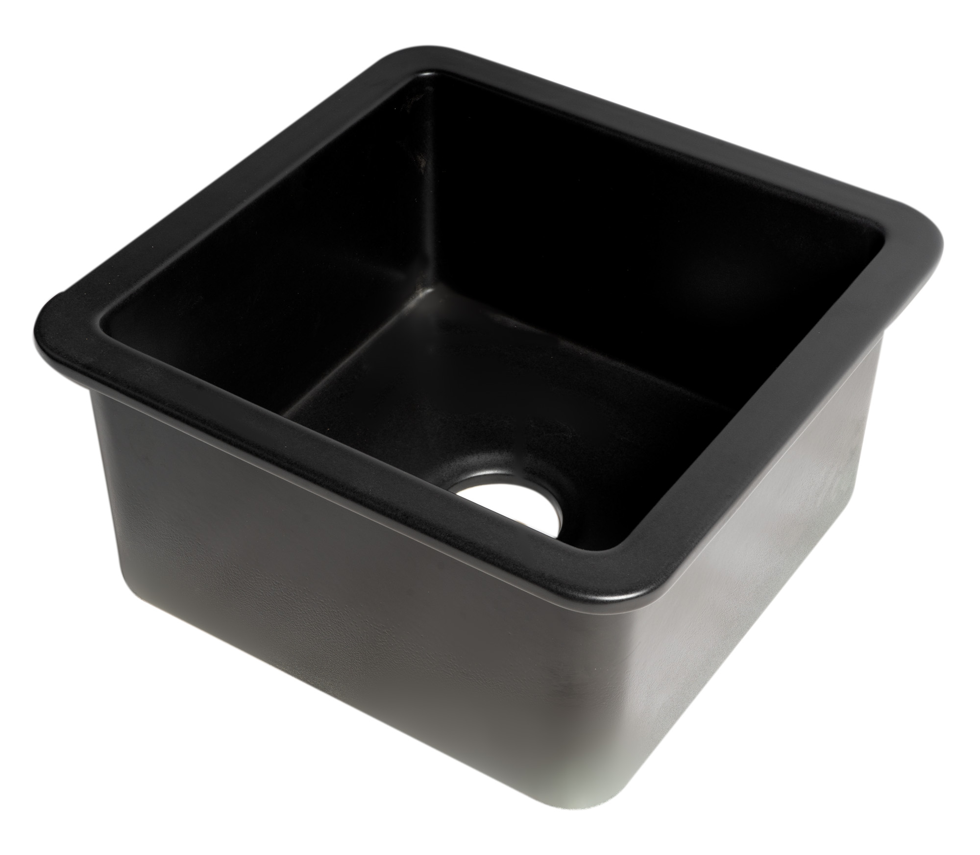 ALFI brand ABF1818S-BM Black Matte Square 18" x 18" Undermount / Drop In Fireclay Prep Sink