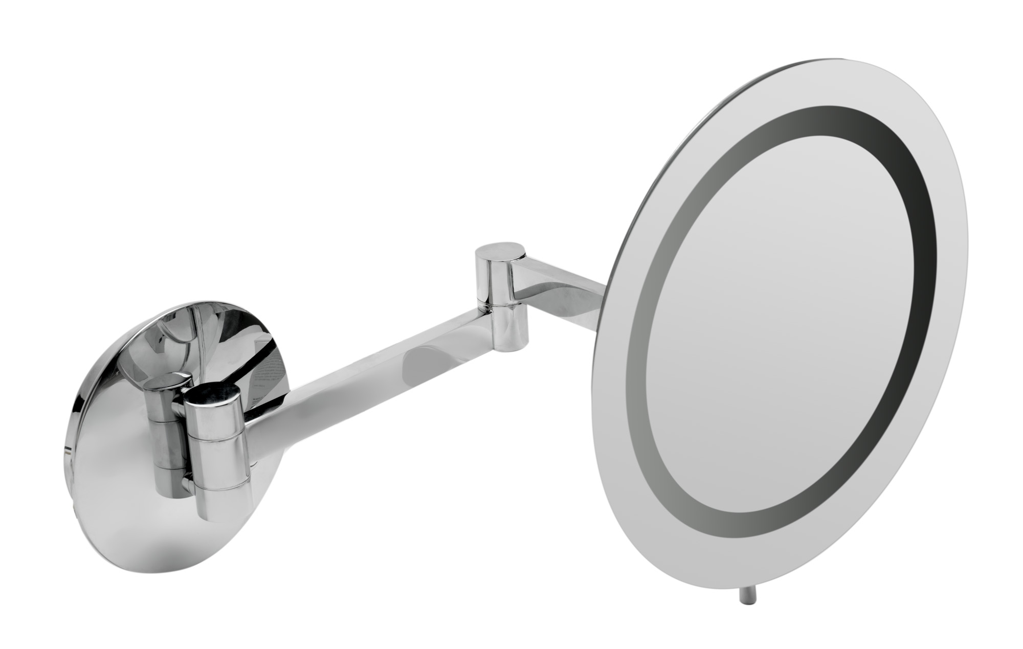 ALFI brandABM9WLED-PCPolished Chrome Wall Mount Round 9" 5x Magnifying Cosmetic Mirror with Light