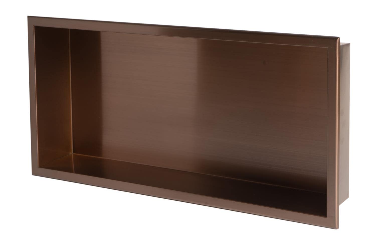 ALFI brand ABNP2412-BC 24" x 12" Brushed Copper PVD Stainless Steel Horizontal Single Shelf Shower Niche
