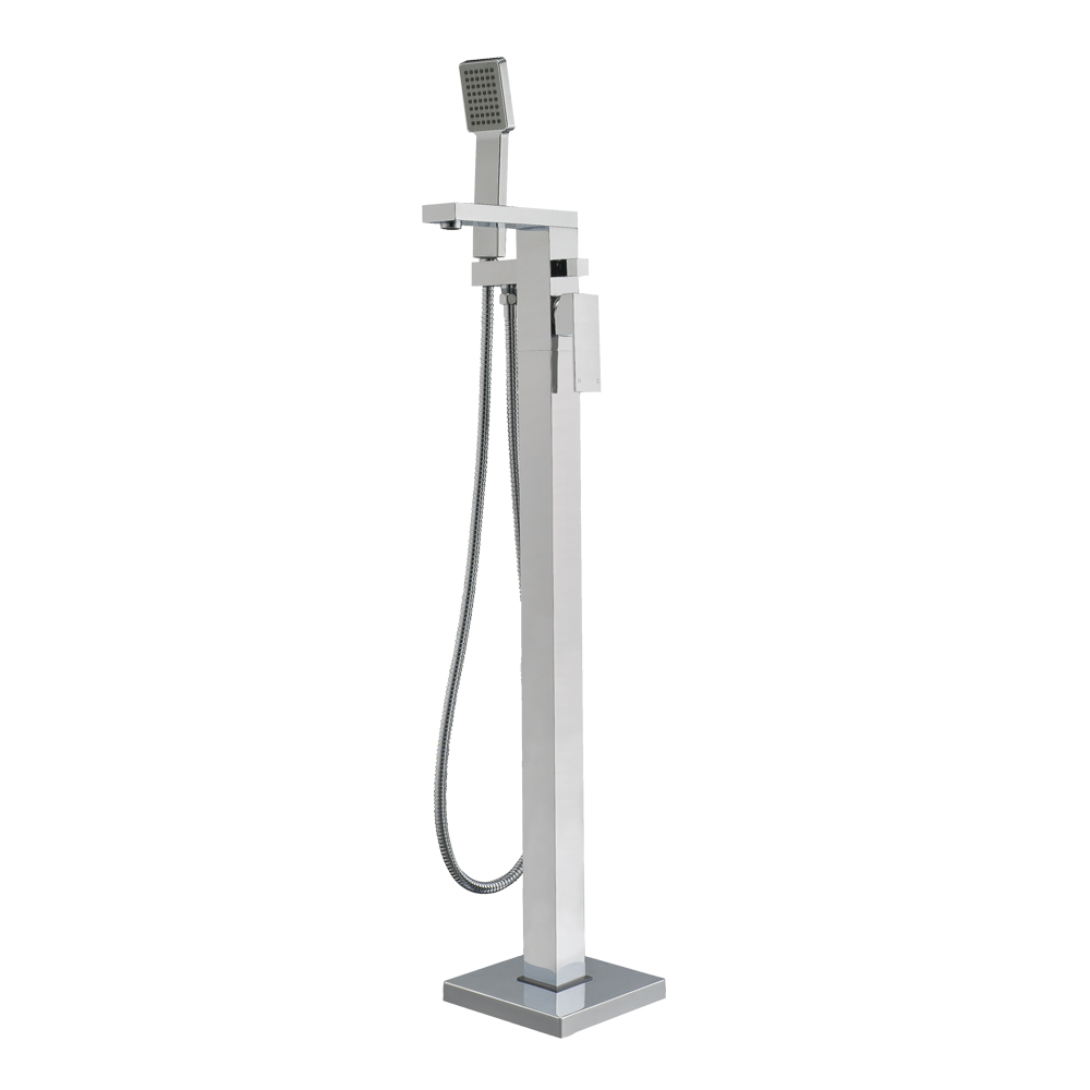 Bathhaus Freestanding 34" Single Lever Tub Filler with Integrated Diverter Valve and Hand Held Shower Spray