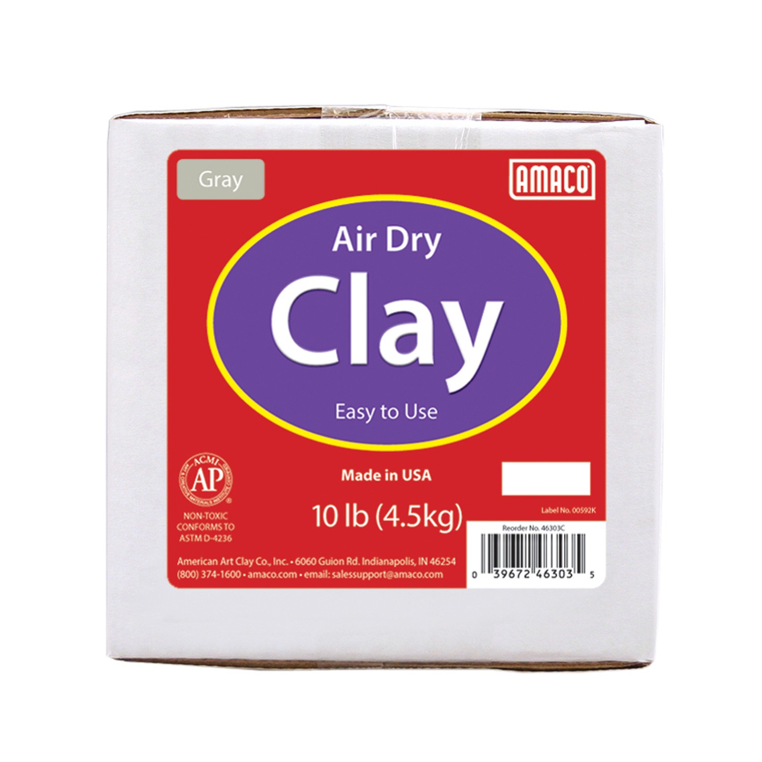 Air Dry Clay, Gray, 10 lbs