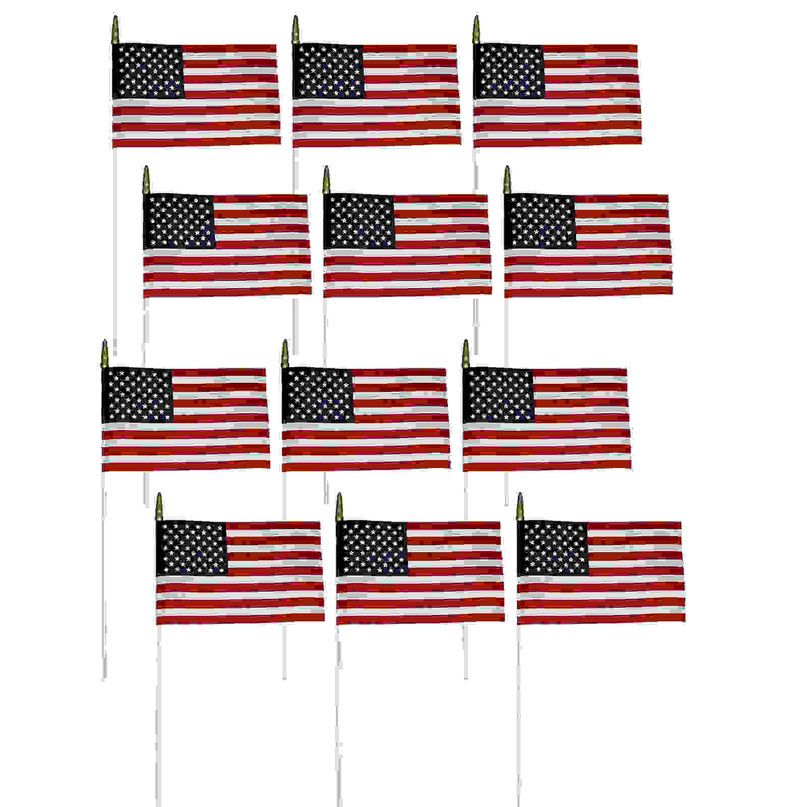Verona Brand U.S. Miniature Flag, 8" x 12", Pack of 12