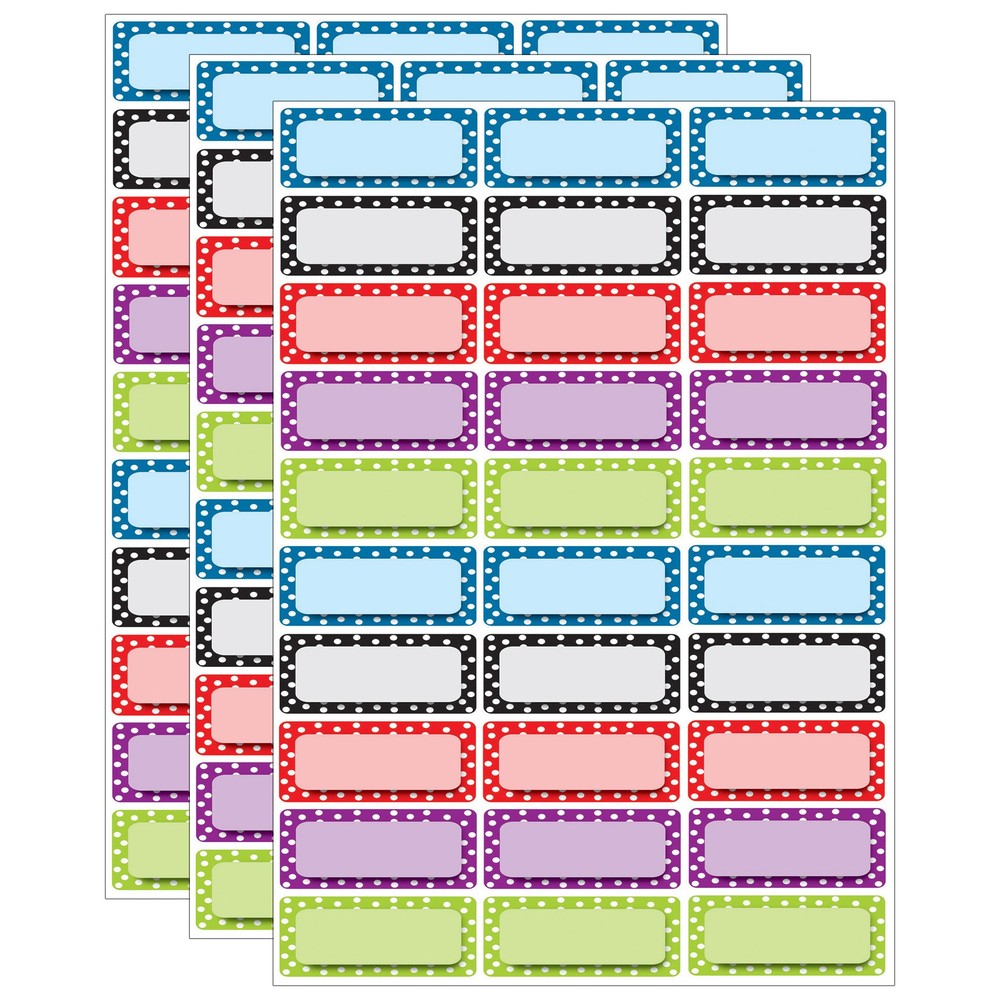 Die-Cut Magnetic Foam Color Dots Labels/Nameplates, 30 Per Pack, 3 Packs