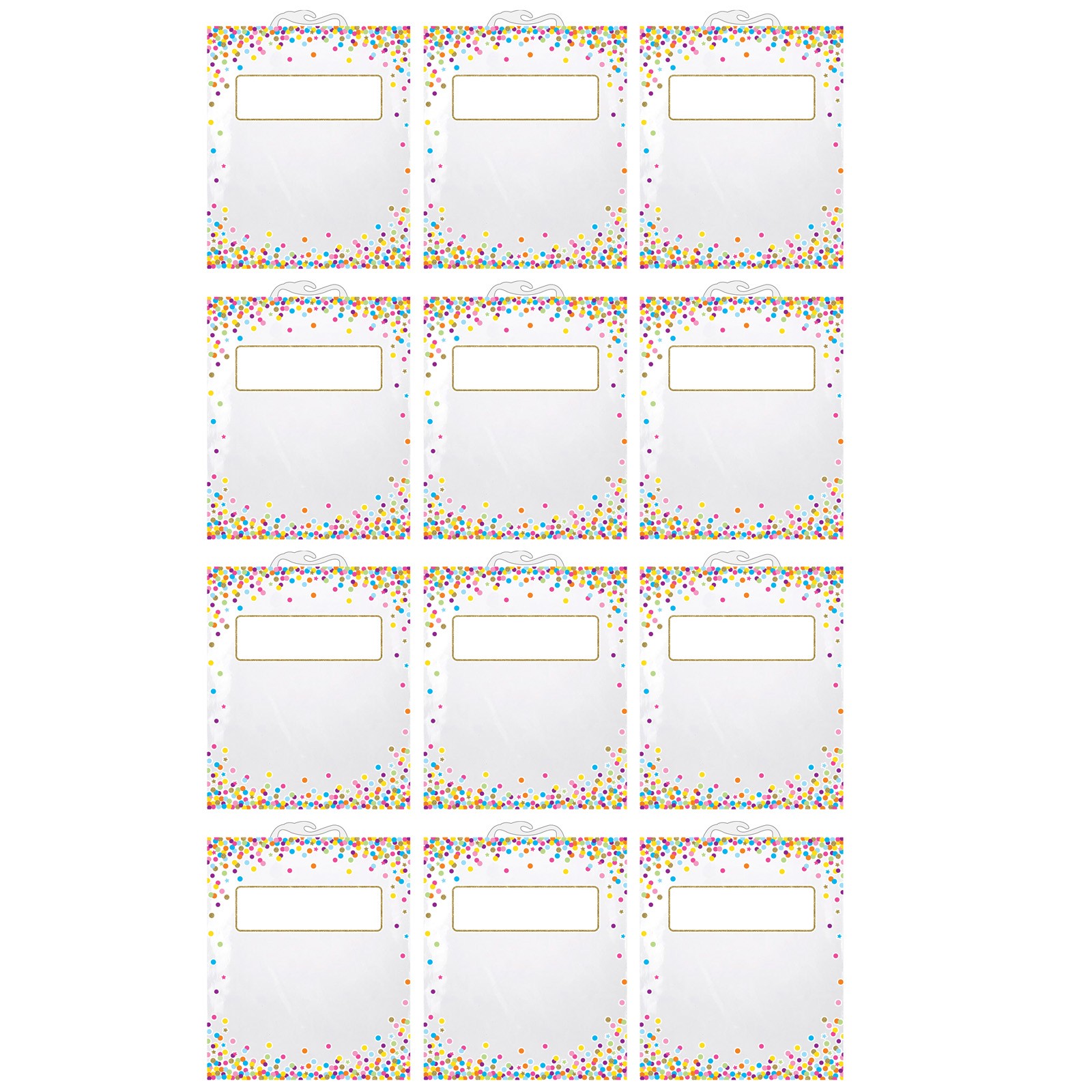 Hanging Confetti Pattern Storage/Book Bag, 10.5" x 12.5", Pack of 12