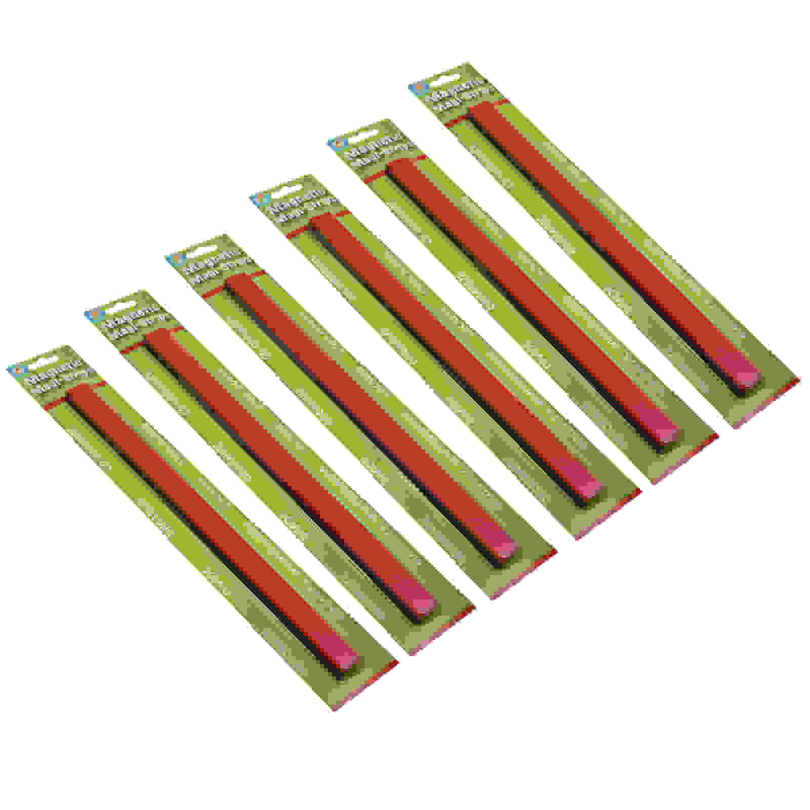 Magnetic Magi-Strips, Red, 12 Feet Per Pack, 6 Packs