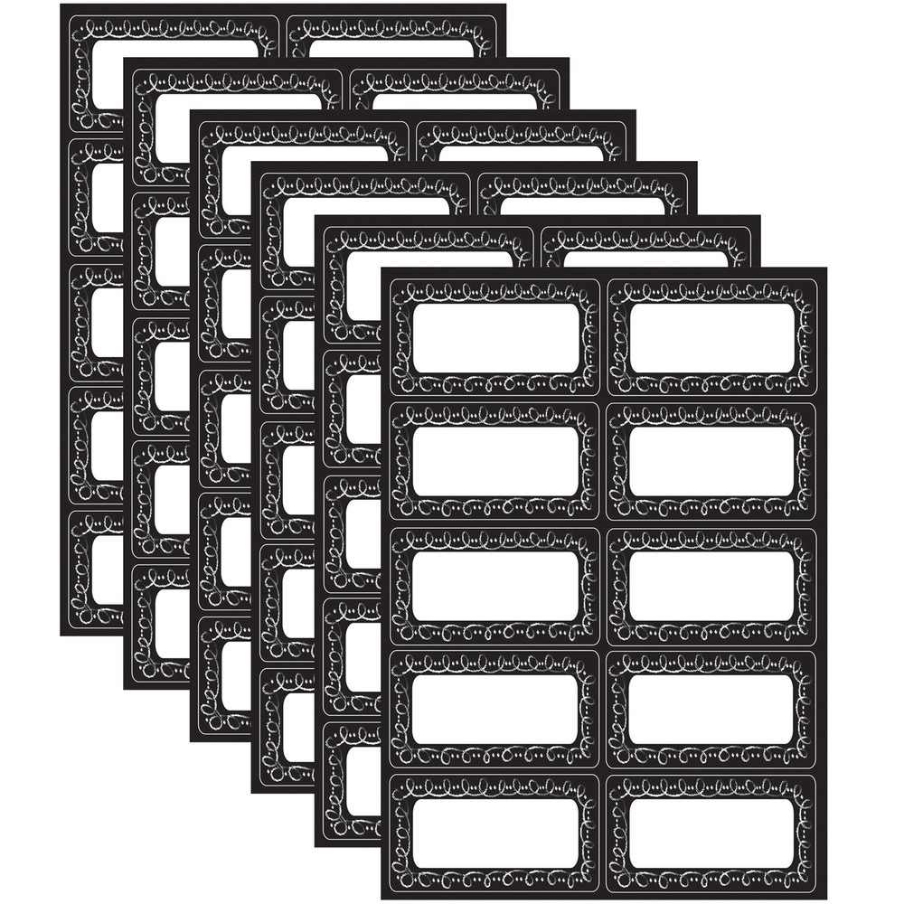 Die-Cut Magnetic Chalk Loop Labels/Nameplates, 10 Per Pack, 6 Packs