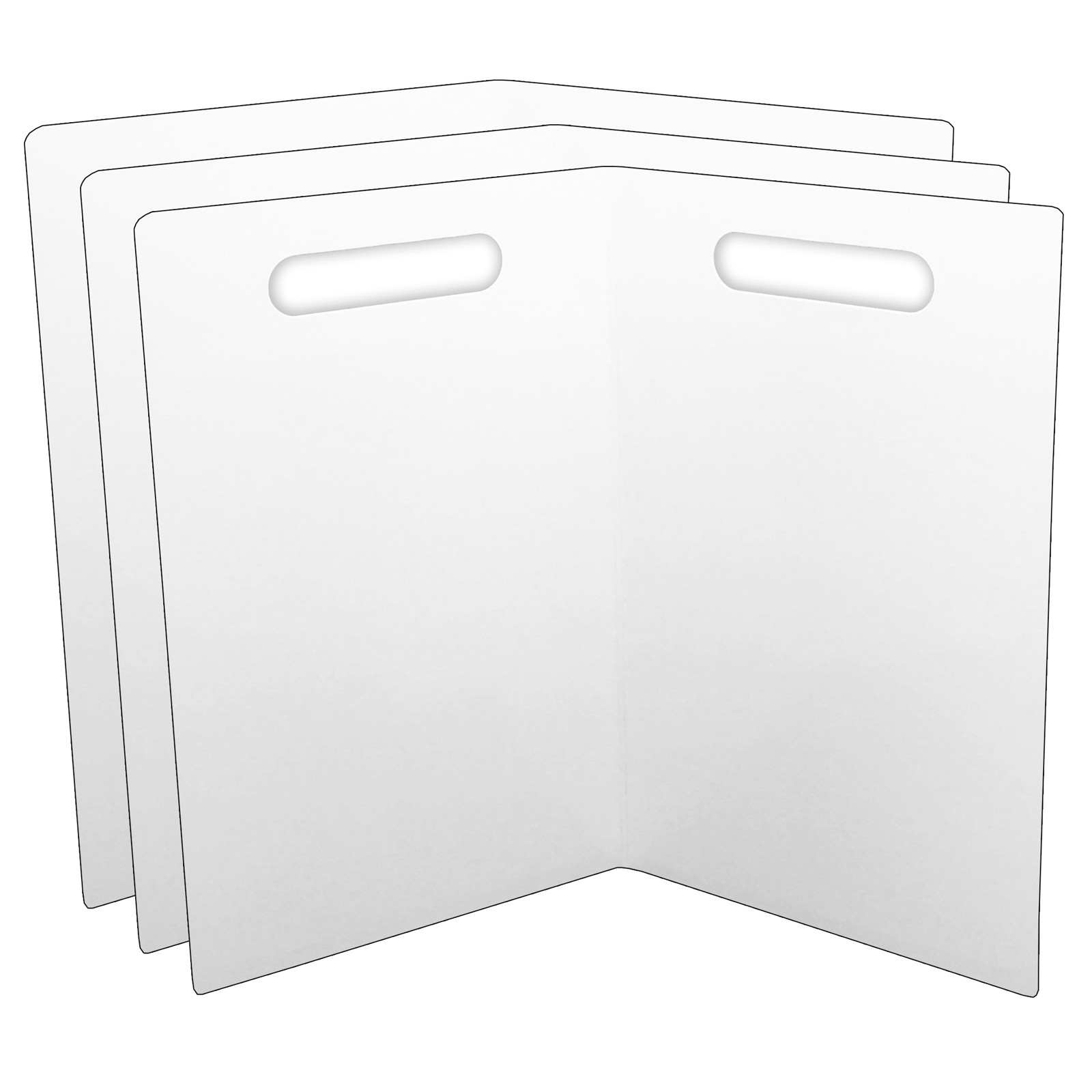 Folding Magnetic Whiteboard, White, Pack of 3