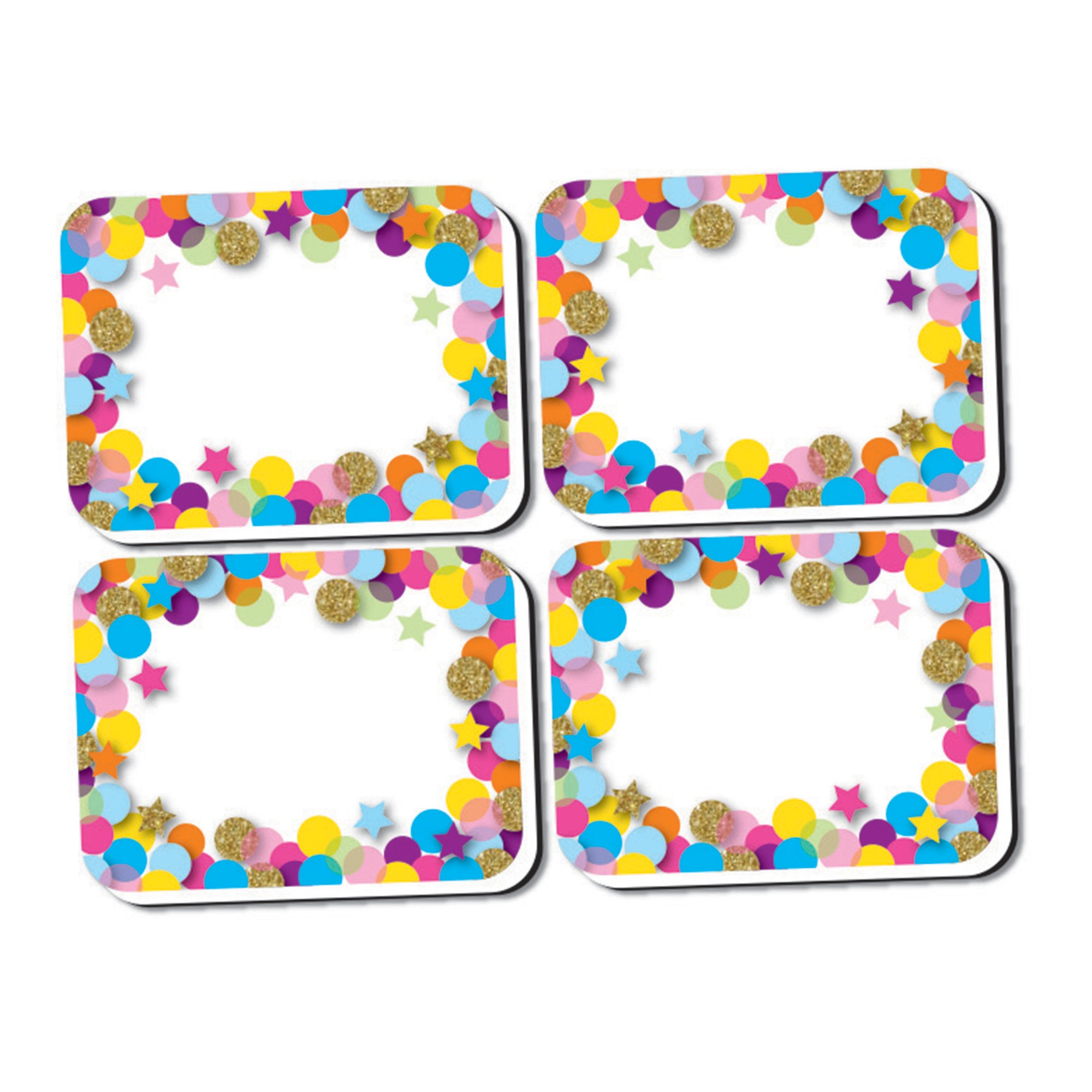Non-Magnetic Mini Whiteboard Erasers, Confetti, Pack of 10