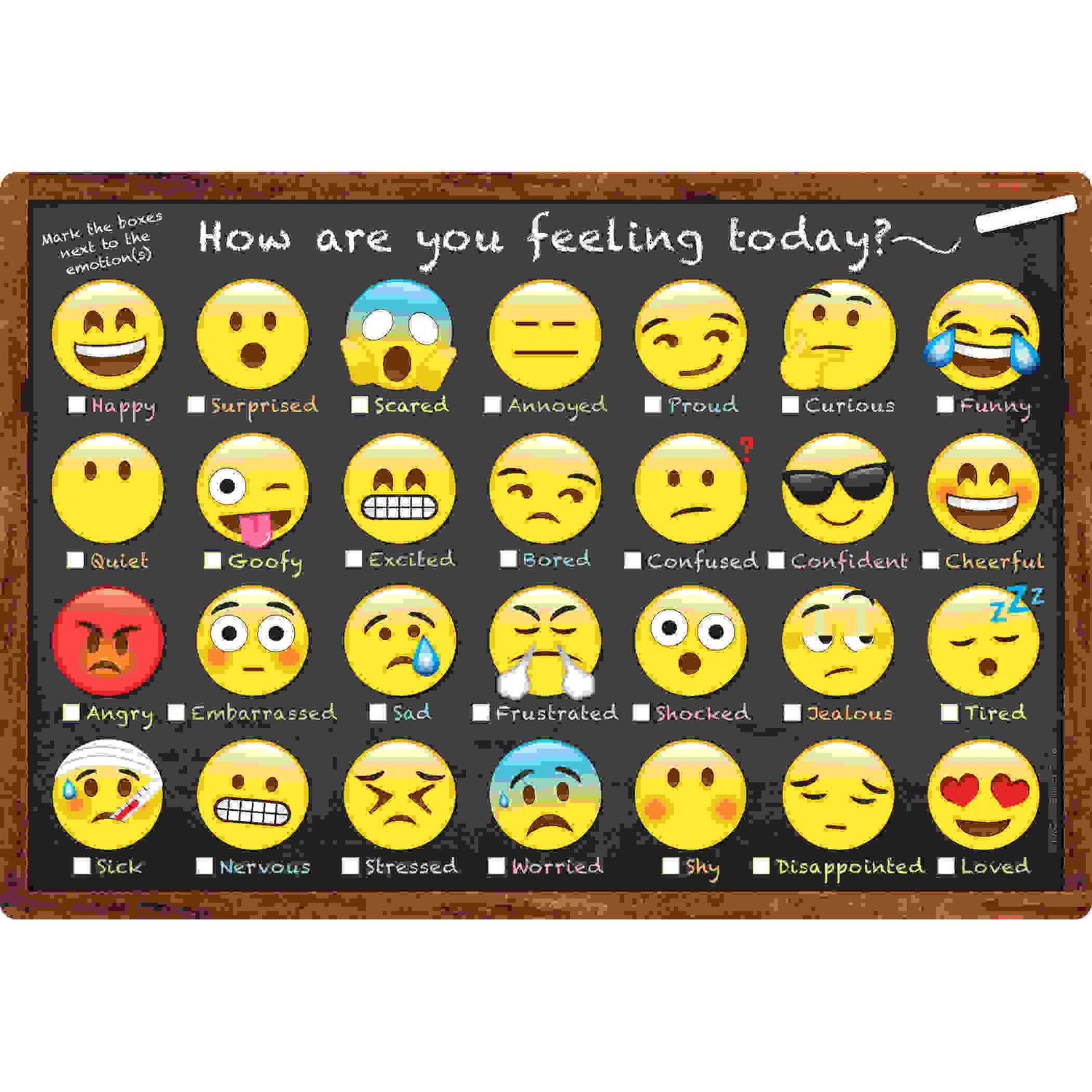 Smart Poly Chart, 13" x 19", Emoji How Are You Feeling