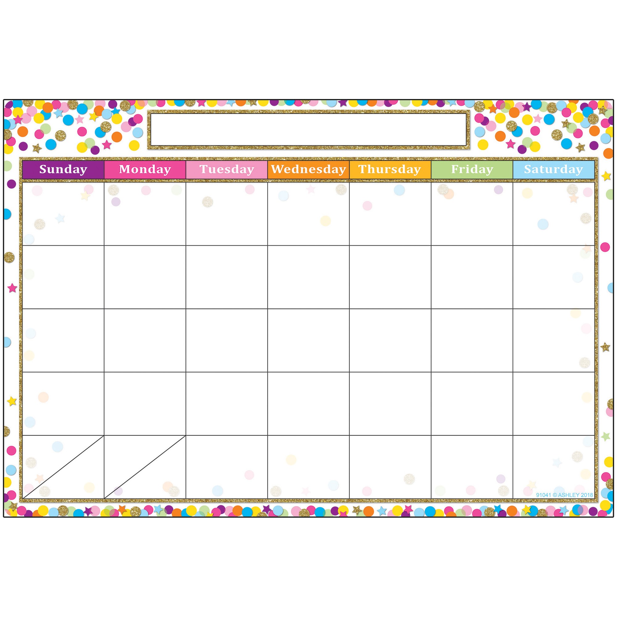 Smart Poly Chart, 13" x 19", Confetti Calendar