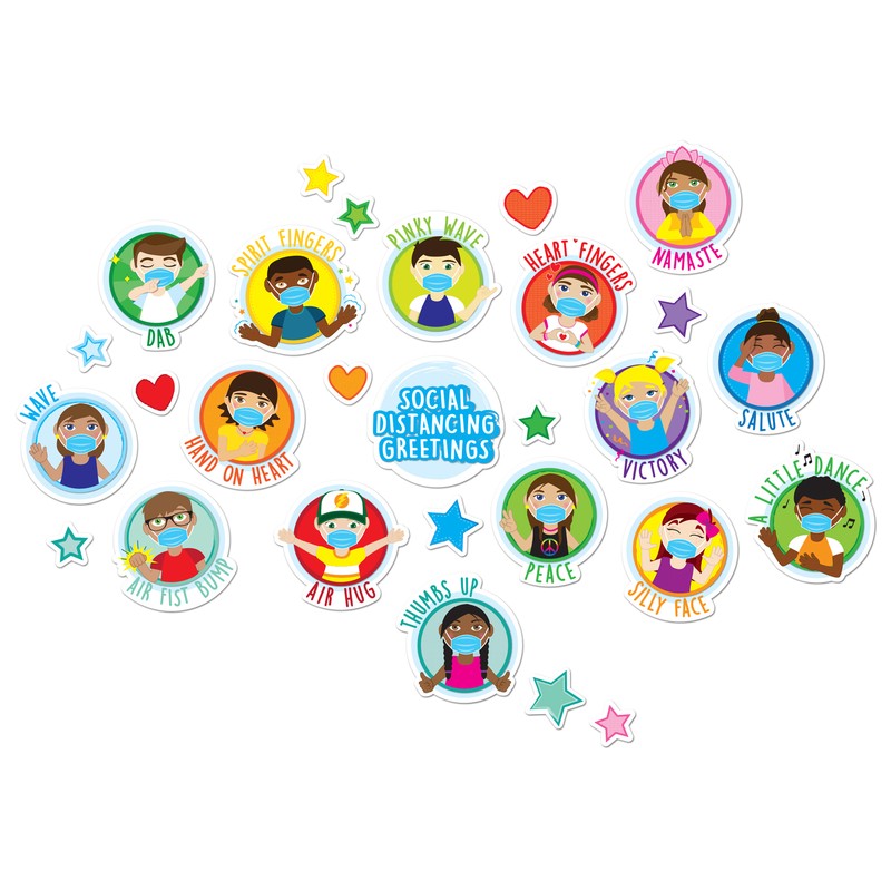 Healthy Bubbles Smart Poly Mini Bulletin Board Set Social Distancing Set, 39 Pieces