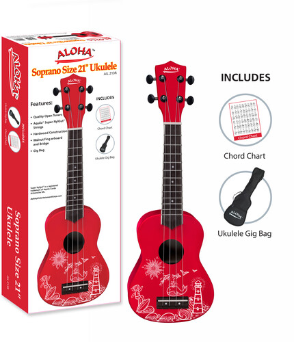 Aloha AIL 213R Red Soprano Size Ukulele