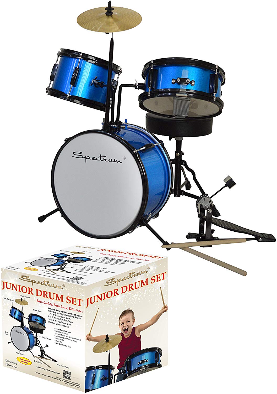 Spectrum AIL 610B Blazin Blue Junior Drum Set