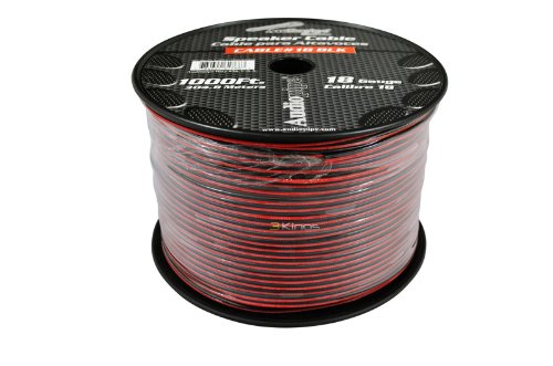 Speaker Cable 18 Ga. 1000' Audiopipe; Red + Black