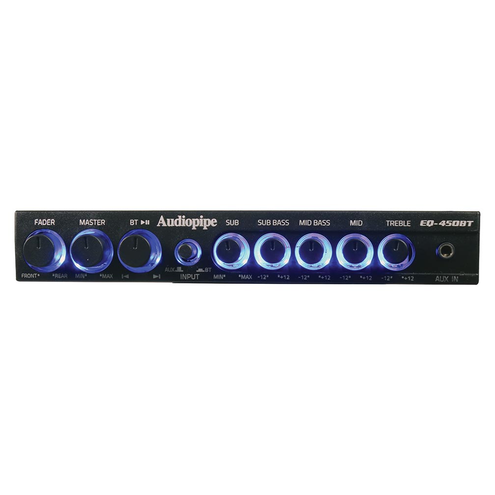Audiopipe 4 Band Wireless Streaming Graphic Band Equalizer w/Bluetooth