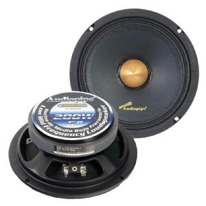 Audiopipe Low Mid Frequency Loudspeaker 6" 200W Max Each - Gold Bullet Dust Cap