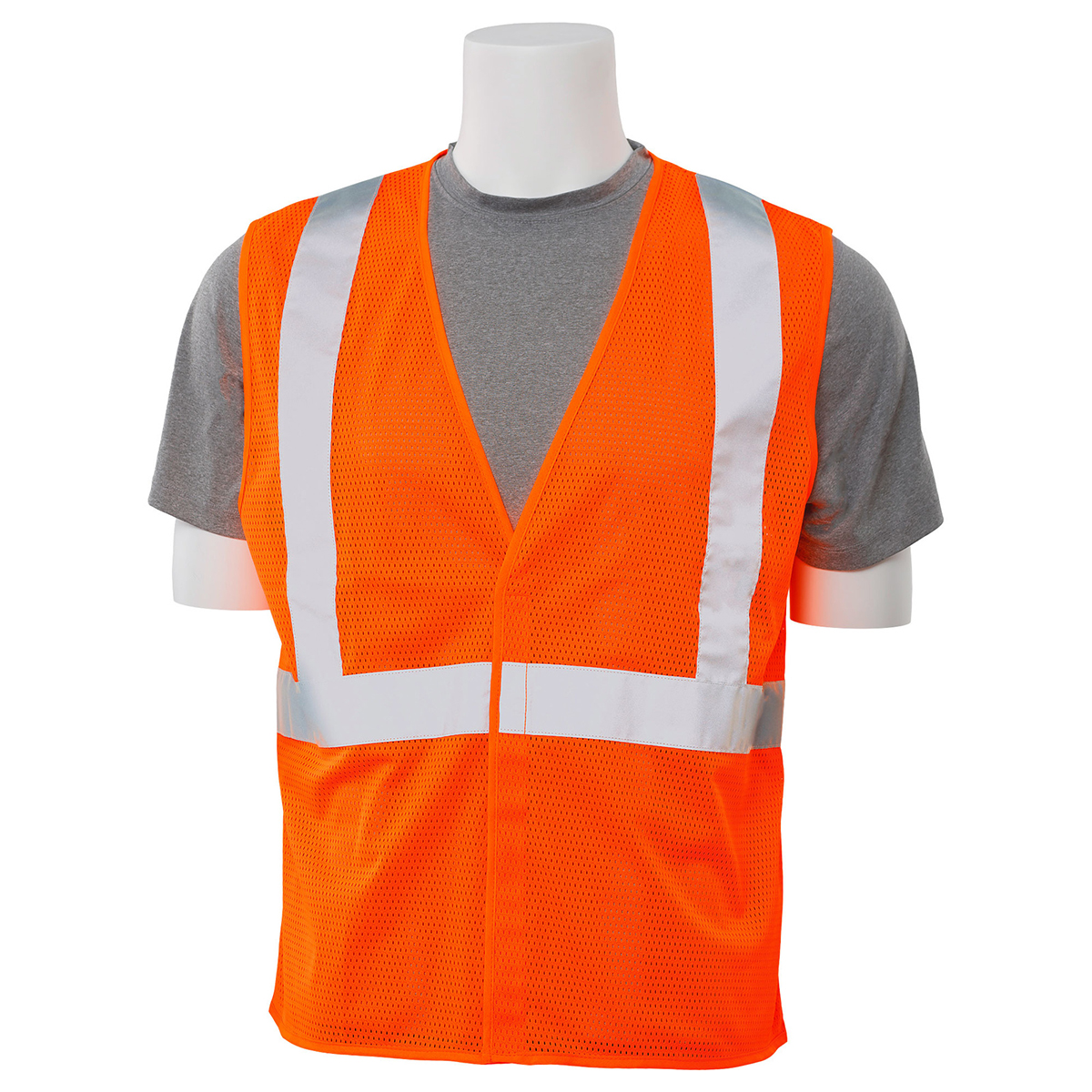 Safety Vest w Pockets Hi Viz Orange LG