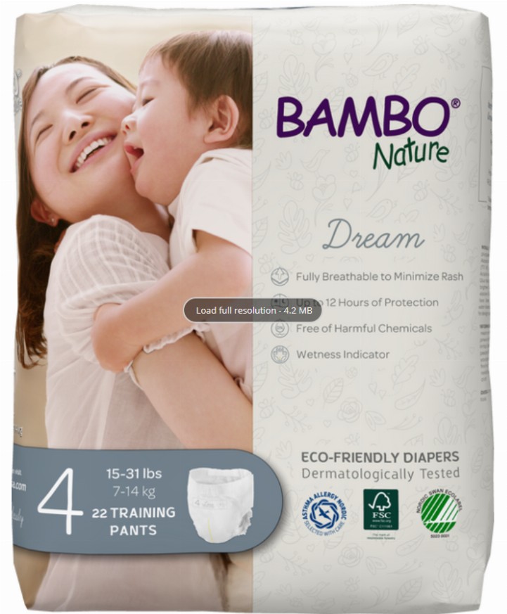 Bambo Nature Training Pants Size 4