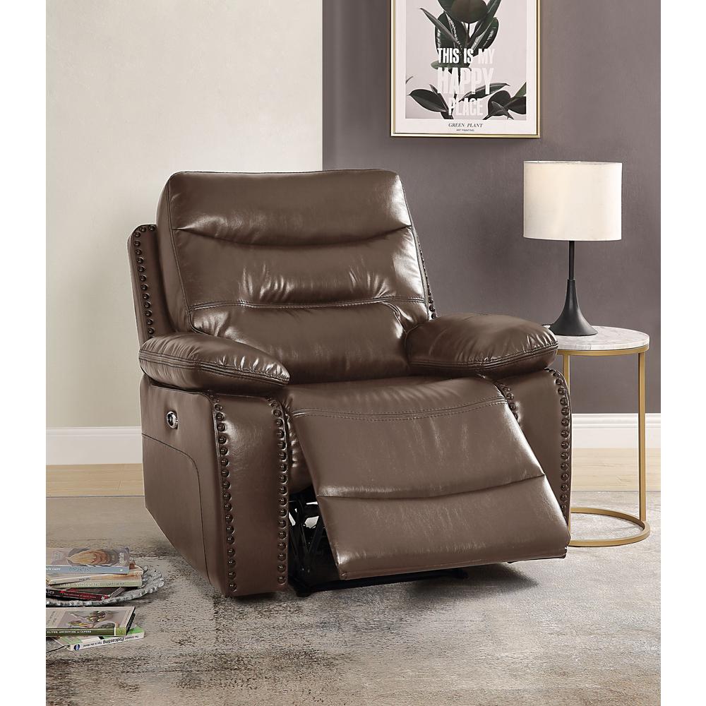Recliner (Power Motion), Brown Leather-Gel Match 55423