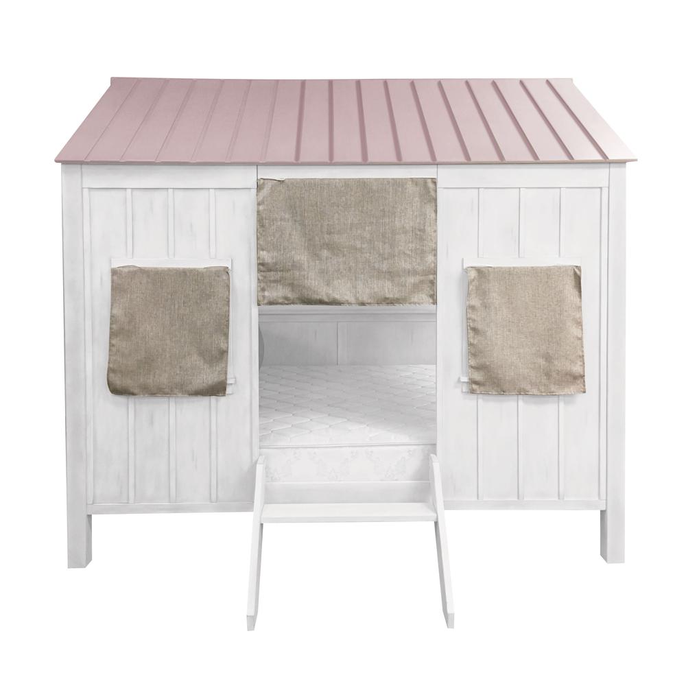 Spring Cottage Full Bed, White & Pink (1Set/3Ctn)