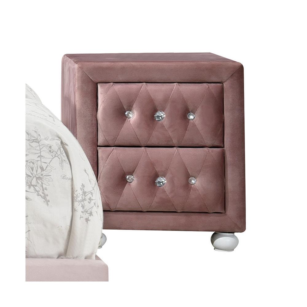 Reggie Pink Fabric Nightstand