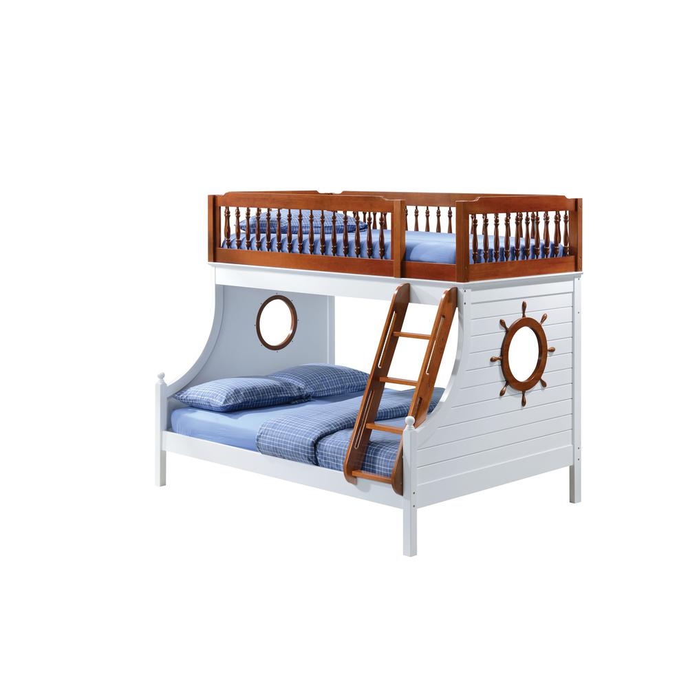 Farah Twin/Full Bunk Bed, Oak & White (1Set/4Ctn)
