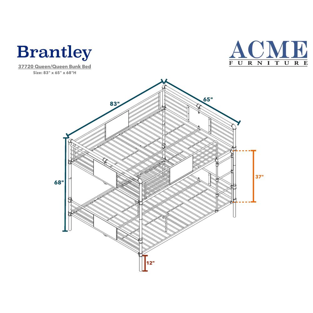 Brantley Full XL/Queen Bunk Bed, Sandy Black & Dark Bronze Hand-Brushed (1Set/2Ctn)
