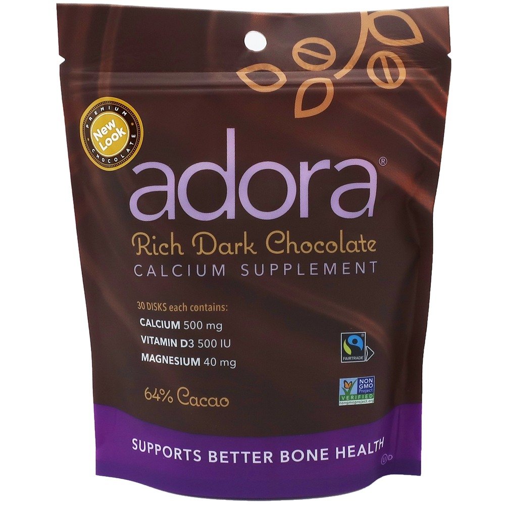 Adora Calcium Supplement Disk Organic Dark Chocolate (12x30 ct)