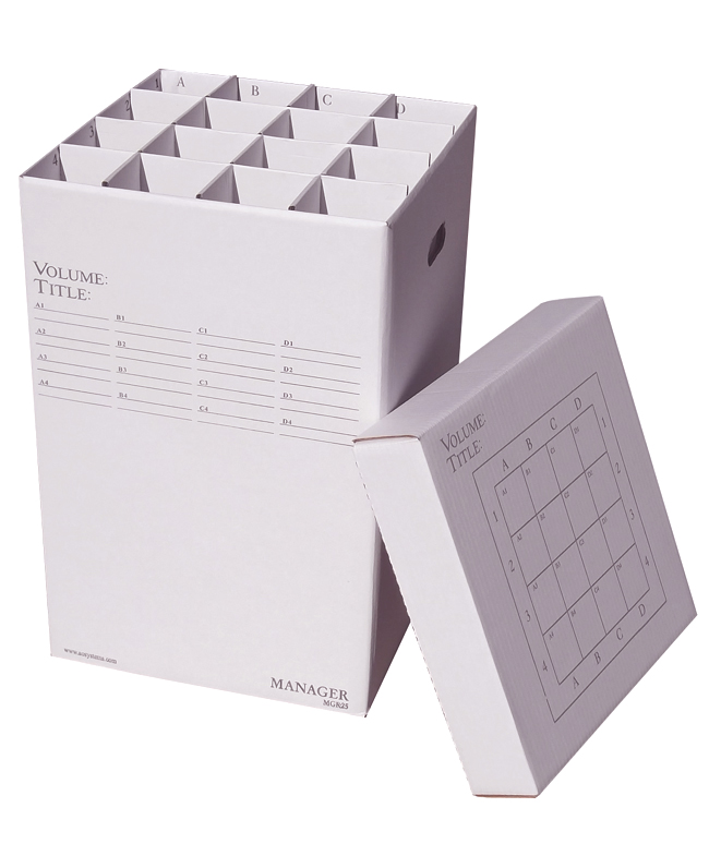 Manager25 Rolled File Filing Box, 16 Compartments