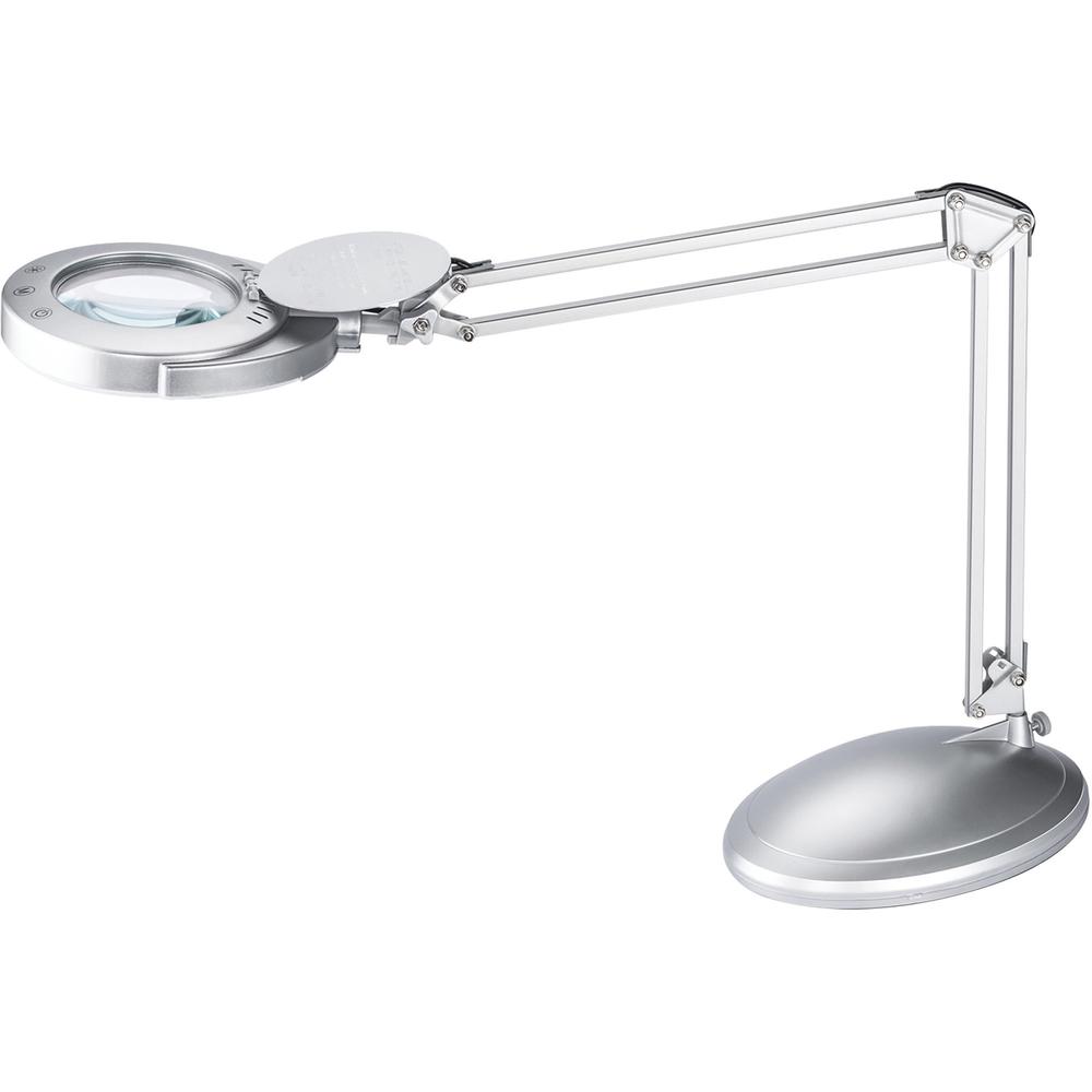 Victory Light LED Magnifying Lamp - 48" Height - 8.8" Width - 4.60 W LED Bulb - Silver - Adjustable Arm, Adjustable Height - 400