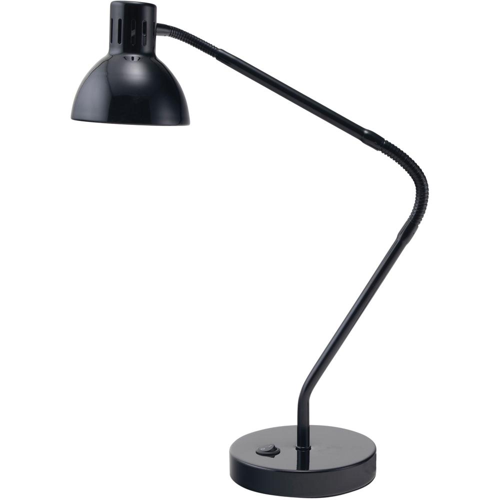 Victory Light V-Light LED Gooseneck Desk Lamp - 18" Height - 5 W LED Bulb - Glossy Black - Gooseneck, Energy Saving, Adjustable 