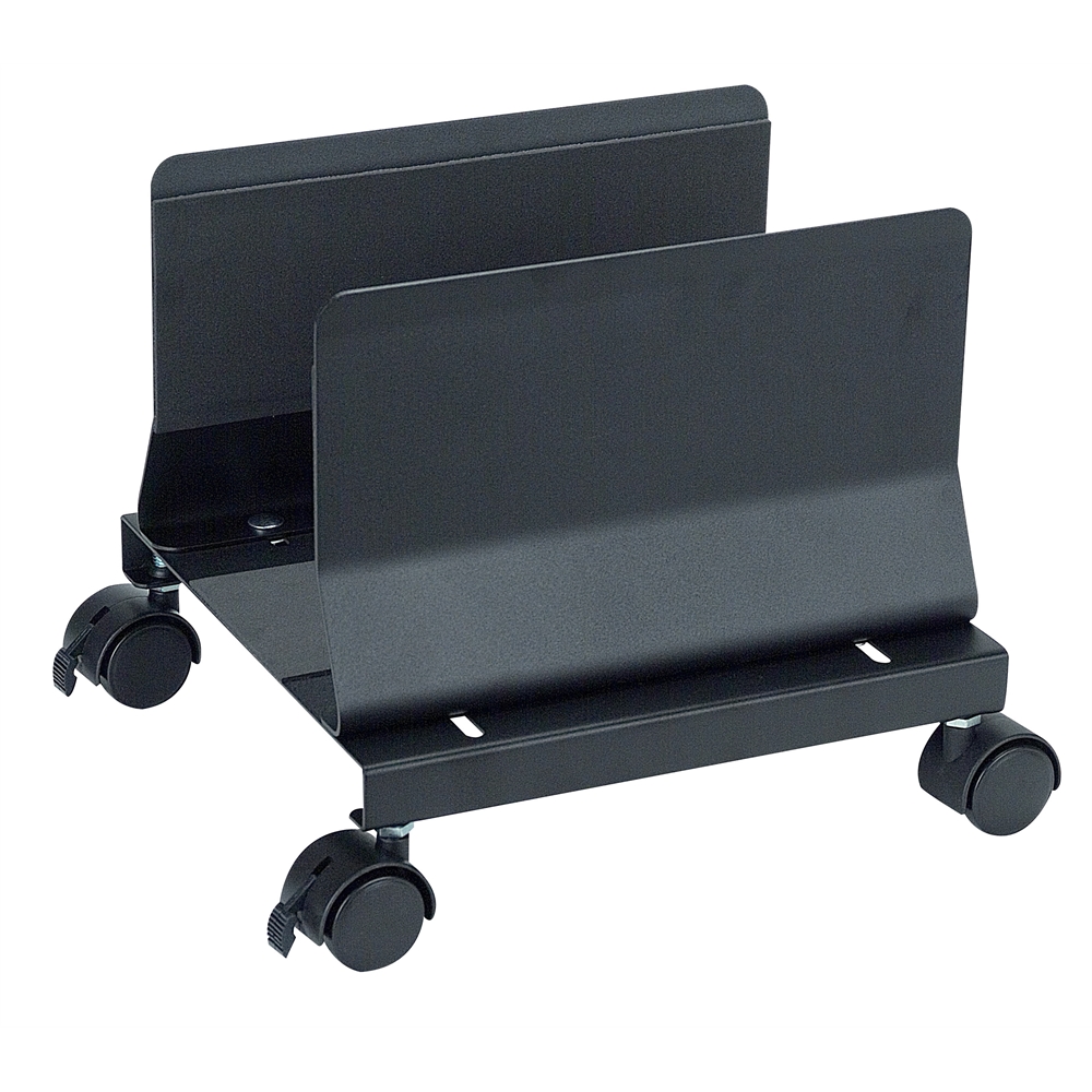 HEAVY DUTY METAL MOBILE CPU STAND - BLACK