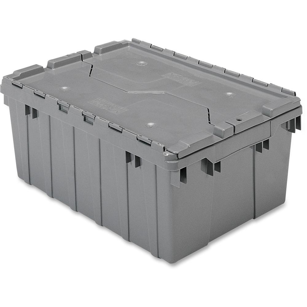 Akro-Mils Attached Lid Storage Container - Internal Dimensions: 8.63" Height - External Dimensions: 21.5" Length x 15" Width x 9