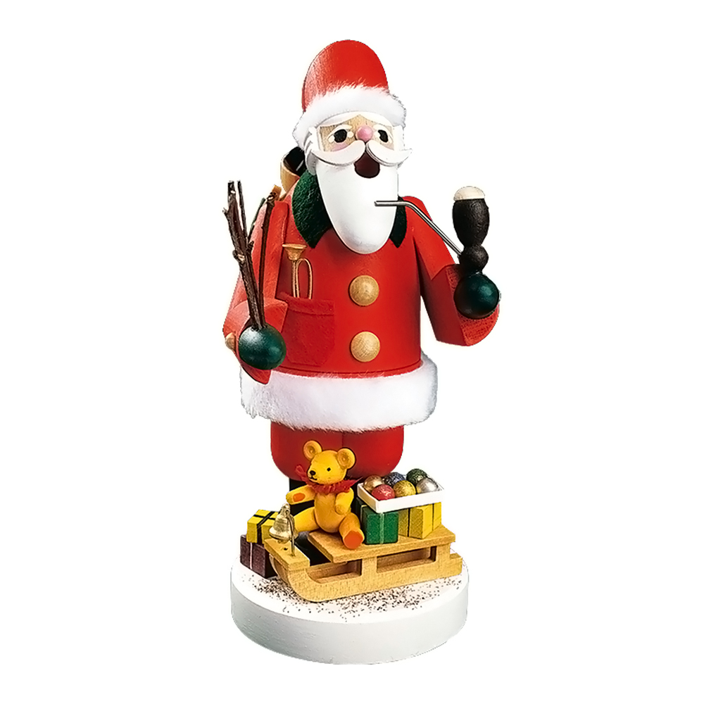 26210 - Richard Glaesser Incense Burner - Santa with Sleigh - 7.5"H x 4"W x 5"D