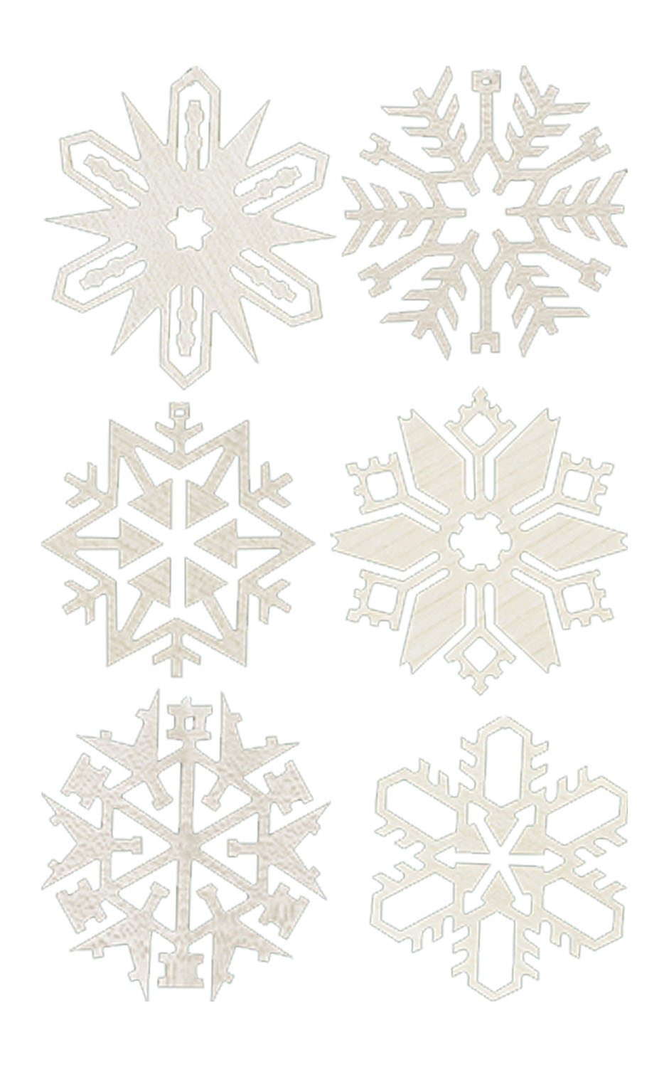 1332 - Richard Glaesser Ornaments - Assorted Snowflakes - .75"H x 2.875"W x 2.875'