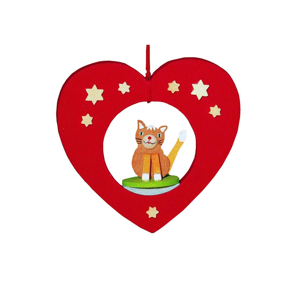 4262 - Graupner Ornament - Cat " Heart - 3"H x 3"W x .5"D