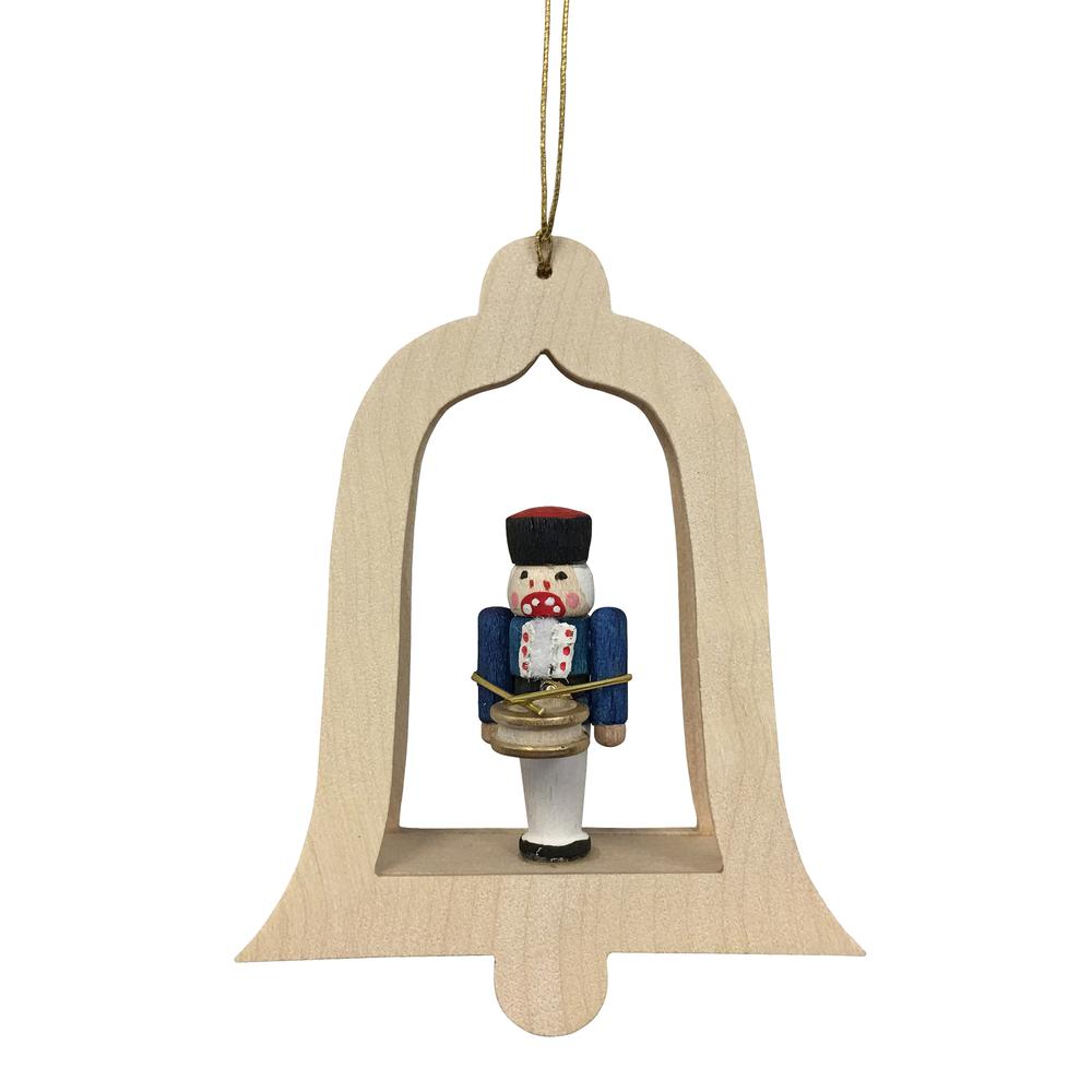 13439 - Richard Glaesser Ornaments - Drummer in Bell - 3.25"H x 2.5"W x 1"D