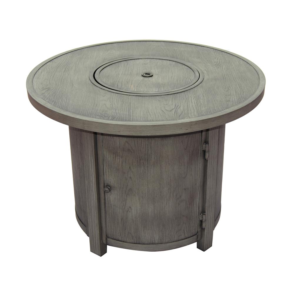 Spirit 36" Round Gas Fire Pit Chat Table with Clear Glass Fire Beads