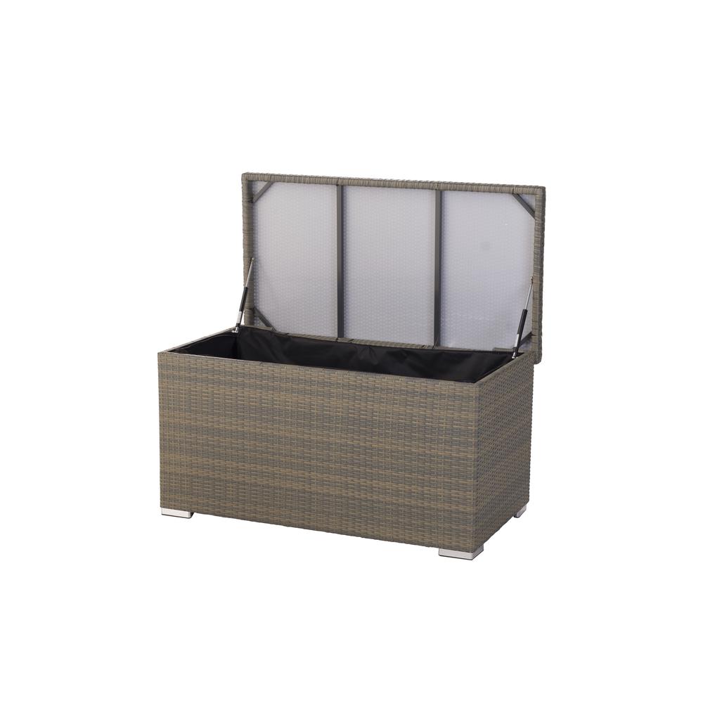 Medium Sicuro Wicker Cushion Storage Box with hydraulic lid